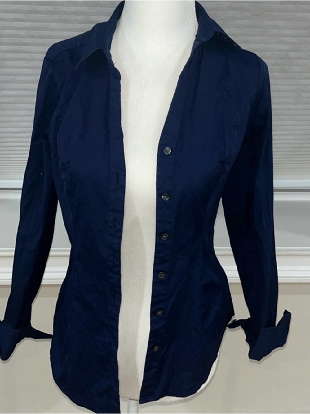 Express Navy Blue Button-Down Shirt